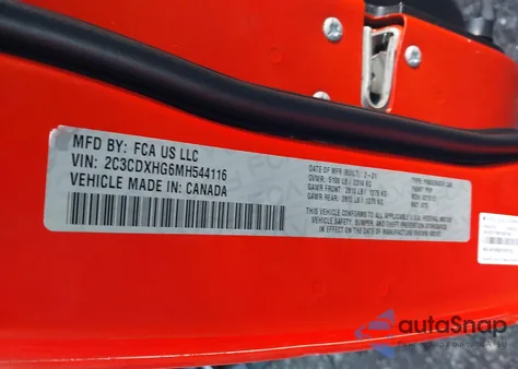 2021 Dodge Charger Gt Rwd z USA, uszkodzony, nr VIN 2C3CDXHG6MH544116